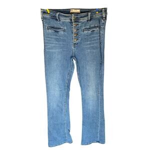 Free People Jeans Size 29 Flare Bell Bottom Button Fly High Rise Hippie Boho